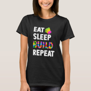 Camiseta Comer Dormir Construir Repetir Mestre Construtor B