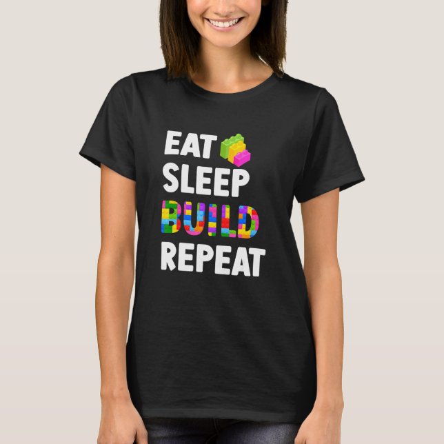 Camiseta Comer Dormir Construir Repetir Mestre Construtor B (Frente)