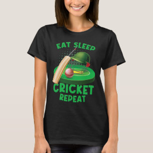 Camiseta Comer Dormir Críquete Críquete Vintage Ll Jogo Cam