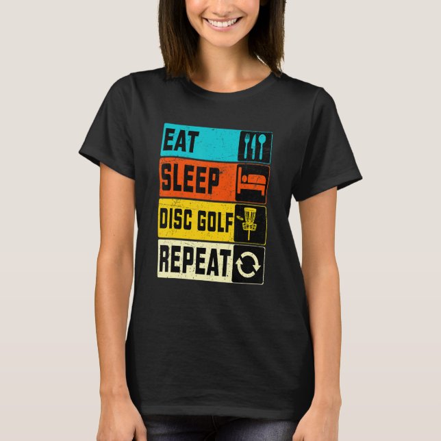 Camiseta Comer Dormir Disc Golf Repetir (Frente)