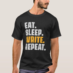 Camiseta Comer Dormir Escrever Repetir Autor Escritor Escr