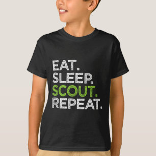 Camiseta Comer Dormir Escute Cubo Repita Amor ao Escotismo