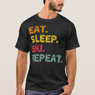 Camiseta Comer Dormir Esquiar Repetir Esquiar Férias de Inv