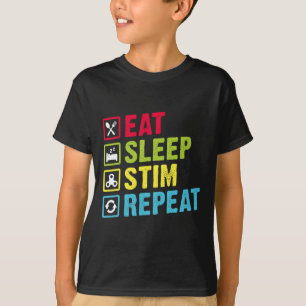 Camiseta Comer Dormir Estimular Repetir Conscientização do