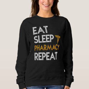 Camiseta Comer Dormir Farmácia Repetir Profissão Farmacêuti