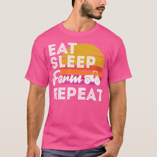 Camiseta Comer Dormir Fazenda Repetir Trator Engraçado Diri