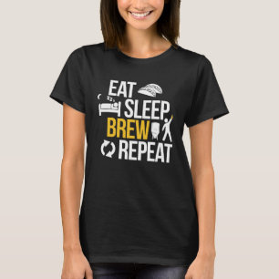 Camiseta Comer Dormir Fermentar Repetir para Cervejeiro Cas