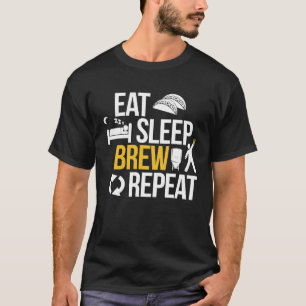 Camiseta Comer Dormir Fermentar Repetir para Cervejeiro Cas