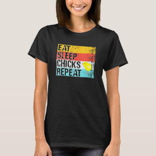 Camiseta Comer Dormir Frangos Repetir Vintage Amante de Fra