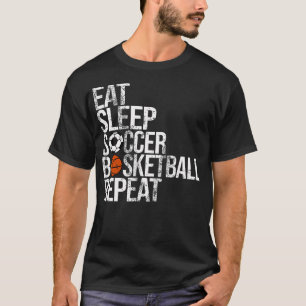 Camiseta Comer Dormir Futebol Basquetebol Repetir Divertido