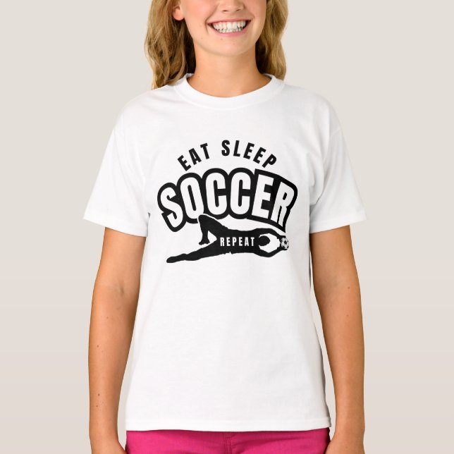 Camiseta comer dormir futebol repetir  (Frente)