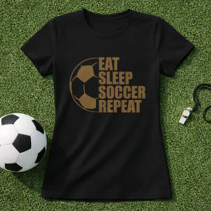 Camiseta Comer Dormir Futebol Repetir Citação de Futebol