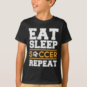 Camiseta Comer Dormir Futebol Repetir - Presente Legal para