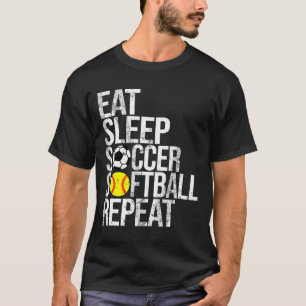Camiseta Comer Dormir Futebol Softll Repetir Divertido Ll