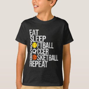 Camiseta Comer Dormir Futebol Softll Sketll Repetir Esporte