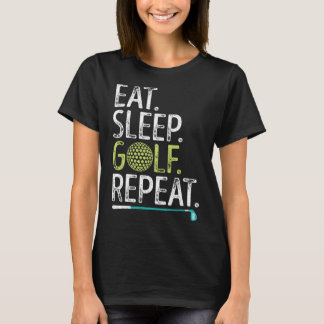 Camiseta Comer Dormir Golfe Repetir Golfe Golfista Divertid