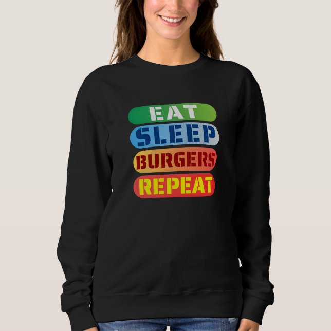 Camiseta comer dormir hambúrgueres repetir (Frente)