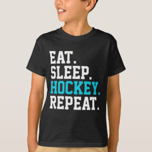 Camiseta Comer Dormir Hockey Repetir - Amantes do Hockey