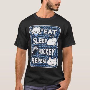 Camiseta Comer Dormir Hockey Repetir Meninos Meninas Crianç