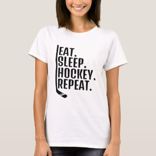 Camiseta Comer Dormir Hóquei Repetir