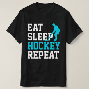 Camiseta Comer Dormir Hóquei Repetir