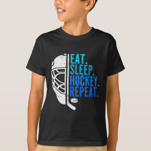 Camiseta Comer Dormir Hóquei Repetir Garotos Engraçados Jog