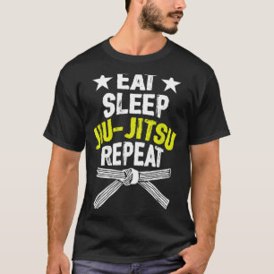 Camiseta Comer Dormir Jiu-Jitsu Repetir Divertido BJJ Brasi