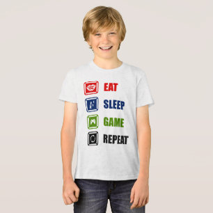 Camiseta Comer, dormir, jogar, repetir
