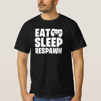 Camiseta Comer Dormir Jogo Citação Divertida de Jogador