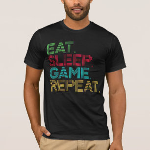 Camiseta Comer Dormir Jogo Repetir Divertido