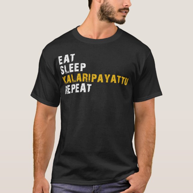 Camiseta comer, dormir Kalaripayattu (Frente)