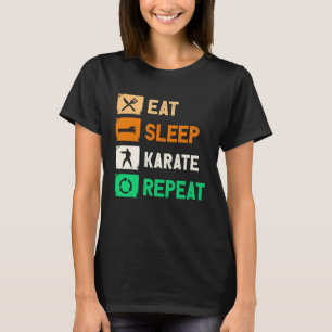 Camiseta Comer Dormir Karate Repetir Homens Mulheres Judo K