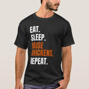 Camiseta Comer Dormir Levantar Galinhas Repetir