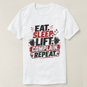 Camiseta Comer Dormir Levantar Reclamar Repetir Treino Dive