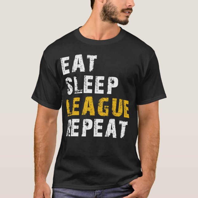 Camiseta comer dormir liga (Frente)