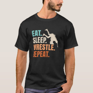 Camiseta Comer Dormir Lutar Repetir Luta Livre Divertido Re