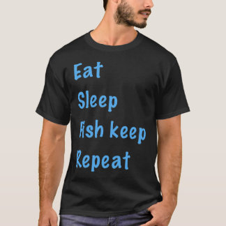 Camiseta Comer, dormir, manter peixes, repetir