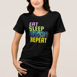 Camiseta comer dormir mergulho repetir