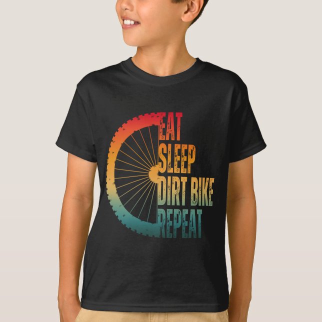 CAMISETA COMER DORMIR MOTO DE TERRENO REPETIR (Frente)