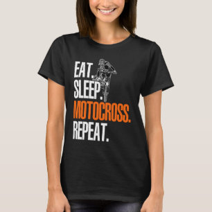 Camiseta Comer Dormir Motocross Repetir Dirt Bker Motocicle