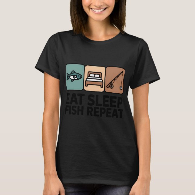 Camiseta Comer Dormir Peixe Repetir (Frente)