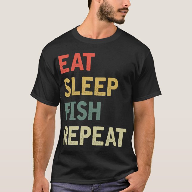 Camiseta Comer dormir peixe repetir (Frente)