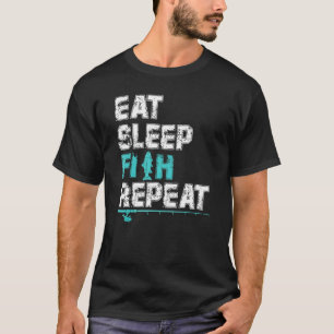 Camiseta Comer Dormir Peixe Repetir Crianças Pescaria