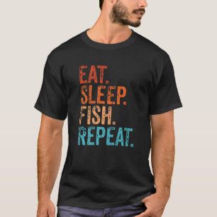 Camiseta Comer Dormir Peixe Repetir Divertido Pescador Pesc