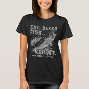 Camiseta Comer Dormir Peixe Repetir Divertido Pescaria Anzo