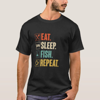 Camiseta Comer Dormir Peixe Repetir Divertido Pescaria Pesc