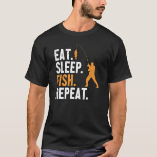 Camiseta Comer Dormir Peixe Repetir Pescador de Águas Profu