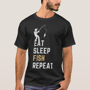 Camiseta Comer Dormir Peixe Repetir Presente Divertido de P