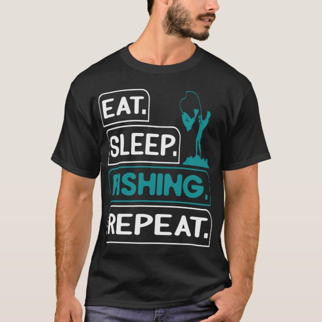 Camiseta Comer Dormir Pesca Repetir Amar Pesca (Frente)
