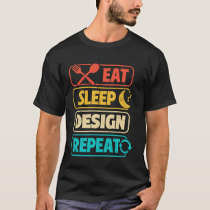 Camiseta Comer Dormir Projetar Repetir Gráfico Angustiado D